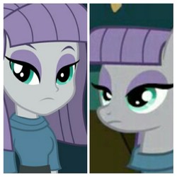 Size: 1024x1024 | Tagged: safe, edit, edited screencap, screencap, maud pie, earth pony, pony, equestria girls, g4, clothes, comparison, looking at you