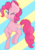 Size: 382x547 | Tagged: safe, artist:kawaiirainbow220, pinkie pie, g4, female, one eye closed, solo, striped background, wink