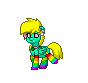 Size: 88x83 | Tagged: safe, oc, oc only, oc:swanheart, pony, pony town, animated, clothes, cousin, gif, rainbow socks, simple background, socks, solo, striped socks, white background