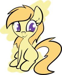 Size: 597x724 | Tagged: artist needed, safe, noi, earth pony, pony, g4, blank flank, female, filly, smiling, solo