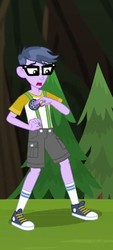 Size: 241x533 | Tagged: safe, screencap, micro chips, equestria girls, g4, my little pony equestria girls: legend of everfree, camp everfree outfits, clothes, converse, glasses, male, shoes, shorts, sneakers, socks, solo