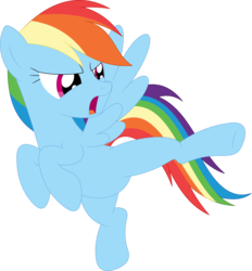 Size: 3308x3567 | Tagged: safe, artist:porygon2z, rainbow dash, pegasus, pony, g4, female, high res, kicking, mare, simple background, solo, spread wings, transparent background, vector, wings