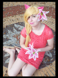 Size: 3456x4608 | Tagged: safe, artist:krazykari, lily, lily valley, human, g4, clothes, cosplay, costume, dress, flower, high res, irl, irl human, photo, solo
