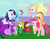 Size: 2058x1590 | Tagged: safe, artist:04startycornonline88, applejack, fluttershy, pinkie pie, rainbow dash, rarity, spike, twilight sparkle, alicorn, dragon, earth pony, pegasus, pony, unicorn, g4, clothes, crossover, fiona munson, grass, gravity falls, hat, kid vs kat, mabel pines, male, mane seven, mane six, twilight sparkle (alicorn)