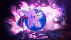 Size: 3840x2160 | Tagged: safe, artist:djdavid98 edits, artist:game-beatx14, twilight sparkle, alicorn, pony, g4, 4k, female, high res, plant, solo, twilight sparkle (alicorn), wallpaper