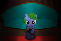 Size: 1200x800 | Tagged: safe, artist:saria the frost mage, oc, oc only, oc:clover patch, earth pony, pony, a foal's adventure, book, child, couch, cyoa, determined, female, filly, foal, looking at you, solo, story included
