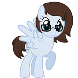 Size: 6667x6667 | Tagged: safe, artist:besttubahorse, oc, oc only, oc:maddi, pegasus, pony, absurd resolution, cutie mark, glasses, looking at you, simple background, solo, transparent background, vector