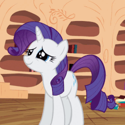 Size: 517x518 | Tagged: safe, screencap, rarity, spike, dragon, pony, unicorn, g4, secret of my excess, animated, blinking, book, cropped, cute, expressions, female, fire ruby, floppy ears, frown, gif, gritted teeth, happy, looking back, mare, open mouth, raised hoof, rarara, raribetes, scrunchy face, solo focus