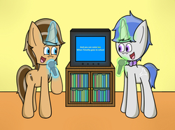 Size: 1035x775 | Tagged: safe, artist:techreel, oc, oc only, pony, unicorn, friend, kareoke, magic, microphone