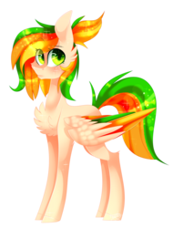 Size: 1848x2432 | Tagged: safe, artist:huirou, oc, oc only, pegasus, pony, chest fluff, colored wings, colored wingtips, ear fluff, female, folded wings, heart, looking at you, mare, simple background, solo, transparent background