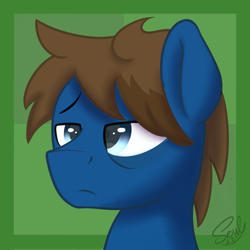 Size: 500x500 | Tagged: safe, artist:soulfulmirror, oc, oc only, oc:bizarre song, pegasus, pony, bust, icon, male, portrait, solo, stallion