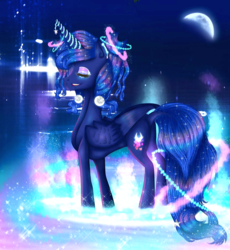 Size: 856x932 | Tagged: safe, artist:moonlightprincess002, princess luna, pony, g4, female, galaxy mane, solo