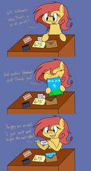 Size: 1280x2400 | Tagged: safe, artist:hummingway, oc, oc only, oc:pan pare, pony, ask-humming-way, dialogue, tumblr comic