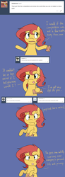 Size: 1280x3491 | Tagged: safe, artist:hummingway, oc, oc only, oc:pan pare, pony, ask-humming-way, descriptive noise, dialogue, meme, simple background, tumblr, tumblr comic