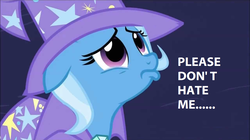 Size: 1280x718 | Tagged: safe, edit, edited screencap, screencap, trixie, pony, g4, magic duel, bronybait, crying, image macro, meme, sad