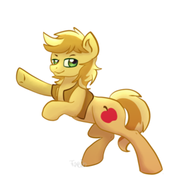 Size: 712x712 | Tagged: safe, artist:tuxisthename, braeburn, earth pony, pony, g4, male, rearing, simple background, solo, stallion, transparent background