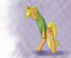 Size: 1024x836 | Tagged: safe, artist:taggerung, applejack, earth pony, pony, g4, clothes, female, shirt, solo, t-shirt