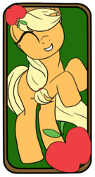 Size: 541x1000 | Tagged: safe, artist:purenightshade, applejack, earth pony, pony, g4, card, female, solo