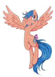 Size: 578x800 | Tagged: safe, artist:purenightshade, firefly, pony, g1, g4, female, g1 to g4, generation leap, solo, traditional art