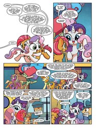 Size: 720x960 | Tagged: safe, idw, babs seed, carrot top, golden harvest, rarity, sweetie belle, oc, oc:agnes, pony, friends forever #37, g4, my little pony: friends forever, advertisement, idw advertisement