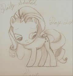 Size: 1365x1425 | Tagged: safe, artist:silversthreads, rarity, pony, g4, daily sketch, female, sad, sketch, solo, traditional art