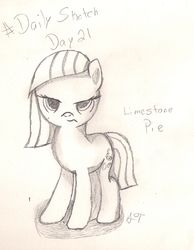 Size: 1128x1453 | Tagged: safe, artist:silversthreads, limestone pie, earth pony, pony, g4, daily sketch, female, sketch, solo, traditional art