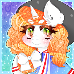 Size: 2000x2000 | Tagged: safe, artist:audra-hime, oc, oc only, pony, unicorn, bust, female, hat, high res, mare, portrait, solo
