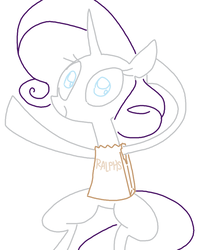 Size: 595x747 | Tagged: safe, artist:weaver, rarity, pony, unicorn, g4, bag, bipedal, cute, female, high fashion, looking at you, raribetes, simple background, smiling, solo, white background