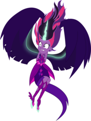 Size: 7213x9546 | Tagged: safe, artist:pink1ejack, sci-twi, twilight sparkle, equestria girls, g4, my little pony equestria girls: friendship games, absurd resolution, clothes, female, glowing horn, horn, large wings, midnight sparkle, simple background, solo, transparent background, vector, wings