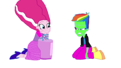 Size: 1192x671 | Tagged: safe, artist:ktd1993, pinkie pie, rainbow dash, equestria girls, g4, frankenstein's monster