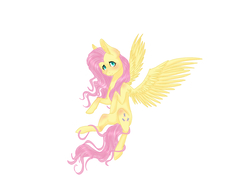 Size: 1999x1444 | Tagged: safe, artist:shade0fpinkheart, fluttershy, pegasus, pony, g4, female, flying, simple background, solo, white background