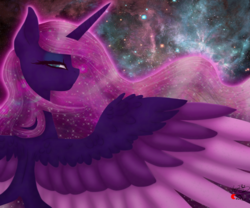 Size: 2400x2000 | Tagged: safe, artist:anxiouslilnerd, artist:minelvi, princess luna, pony, g4, au luna, collaboration, female, high res, solo