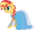Size: 1127x1001 | Tagged: safe, artist:cloudy glow, sunset shimmer, pony, unicorn, g4, clothes, clothes swap, contrast, cosplay, costume, cute, disney, dress, elsa, female, frozen (movie), irony, not fiery shimmer, simple background, smiling, solo, transparent background, vector