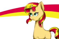 Size: 2000x1311 | Tagged: safe, artist:passigcamel, sunset shimmer, pony, unicorn, g4, female, scrunchy face, simple background, solo, transparent background