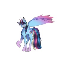 Size: 982x814 | Tagged: safe, artist:mane6657, rainbow dash, twilight sparkle, alicorn, pony, g4, female, fusion, large wings, simple background, solo, twilight sparkle (alicorn), white background, wings