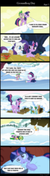 Size: 640x2220 | Tagged: safe, artist:bredgroup, edit, edited screencap, screencap, applejack, rarity, spike, twilight sparkle, dragon, pony, comic:groundhog day, g4, winter wrap up, comic, groundhog day, screencap comic