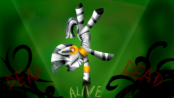 Size: 3309x1861 | Tagged: safe, artist:lixthefork, zecora, pony, zebra, g4, balance, female, solo