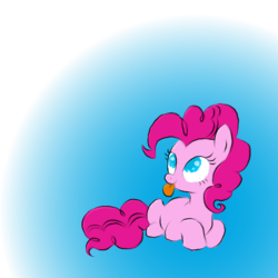 Size: 500x500 | Tagged: safe, artist:moonhunterofficial, pinkie pie, pony, g4, :p, cute, diapinkes, female, prone, silly, silly pony, solo, tongue out
