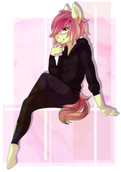Size: 4961x7016 | Tagged: safe, artist:elskafox, oc, oc only, oc:artline, earth pony, anthro, unguligrade anthro, absurd resolution, clothes, phone, solo