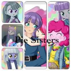 Size: 640x640 | Tagged: safe, artist:uotapo, edit, limestone pie, marble pie, maud pie, pinkie pie, equestria girls, g4, equestria girls-ified, pie sisters