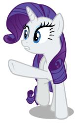 Size: 1058x1600 | Tagged: safe, artist:hendro107, rarity, pony, unicorn, applejack's "day" off, g4, female, juxtaposition bait, mare, pointing, raised hoof, simple background, solo, transparent background, underhoof, vector