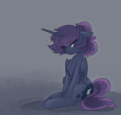 Size: 707x669 | Tagged: safe, artist:braindead, princess luna, alicorn, pony, luna-afterdark, g4, alternate design, chest fluff, female, sitting, solo