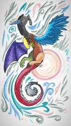 Size: 723x1278 | Tagged: safe, artist:pepperscratch, discord, g4, male, solo, traditional art