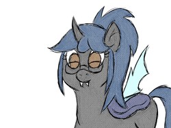 Size: 1280x960 | Tagged: safe, artist:darthxanatos501, oc, oc only, changeling, changeling oc, glasses, solo