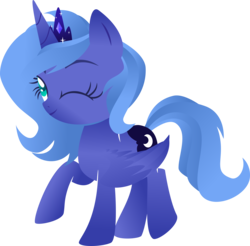 Size: 3000x2953 | Tagged: safe, artist:sparklerrose, princess luna, pony, g4, female, filly, high res, one eye closed, solo, woona, younger