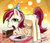 Size: 1000x865 | Tagged: safe, artist:gsphere, roseluck, pony, g4, birthday, cake, female, food, hat, open mouth, party hat, solo, tongue out