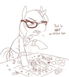 Size: 542x606 | Tagged: safe, artist:braindead, moondancer, pony, unicorn, g4, board game, female, monochrome, simple background, solo, tabletop game, white background