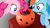 Size: 1046x588 | Tagged: safe, artist:dashiesparkle, artist:luckreza8, artist:thedoubledeuced, pinkie pie, rainbow dash, g4, bucket, candy, floating, food, halloween, irl, jack-o-lantern, looking in, photo, plastic, ponies in real life, pumpkin, pumpkin bucket, snickers, vector