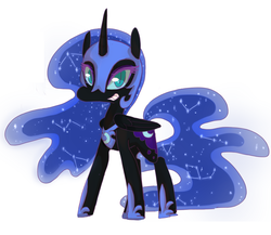 Size: 1044x905 | Tagged: safe, artist:braindead, nightmare moon, alicorn, pony, g4, constellation, constellation hair, ethereal mane, female, simple background, solo, starry mane, white background