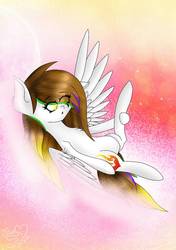 Size: 719x1024 | Tagged: safe, artist:fireheartsk, oc, oc only, pegasus, pony, female, mare, on back, solo
